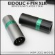 (2022, NEW) Eidolic 4-pin XLR - Rhodium plated- TeCu - Tellurium Copper pins - gunmetal  / black - DIY balanced connector 
