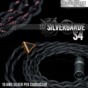 (Temporarily sold out) - Silvergarde S4 - 4-wire (4 x 19awg) - Pure silver occ litz - cotton multicore 11-core - infused polymer center core - multi-layer (cotton + teflon) - pure textile headphone cable