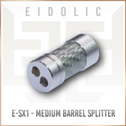 Eidolic - E-SX1 - Cable Splitter - Beadblast Aluminum with Silver Carbon Fiber - diy for ciem, iem and fullsize cables