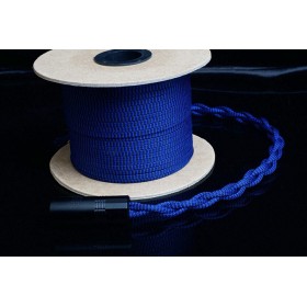 (new)(diy) - [BLACK + BLUE][HERRING BONE PATTERN] - 432 ft. Premium Norne Audio headphone cable sleeving for DIY