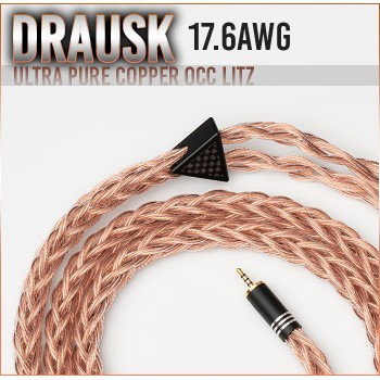Drausk v2 Series - 17.6awg (per polarity) - 16-wire - Copper occ litz - custom cotton cores - flexible and soft jacket - premium headphone cable