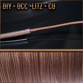  (DIY)  - 25.9awg - OCC Copper Litz (Cu) - Clear jacket - 6N high purity copper occ litz (enamel coated strands) cu - DIY