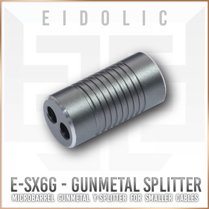 Eidolic E-SX6 gunmetal ultra compact micro barrel Y-splitter for diy cables
